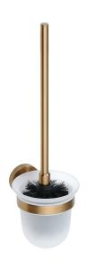 X-ROUND COPPER wisząca szczotka do WC, szkło mleczne, miedź mat