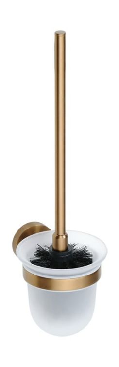 X-ROUND COPPER wisząca szczotka do WC, szkło mleczne, miedź mat