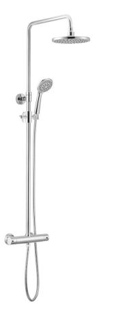 Przejdź do produktu Zestaw prysznicowy z okrągłą deszczownicą 20 cm, baterią termostatyczną i słuchawką prysznicową kompletny Sapho Kimura KU322 chrom