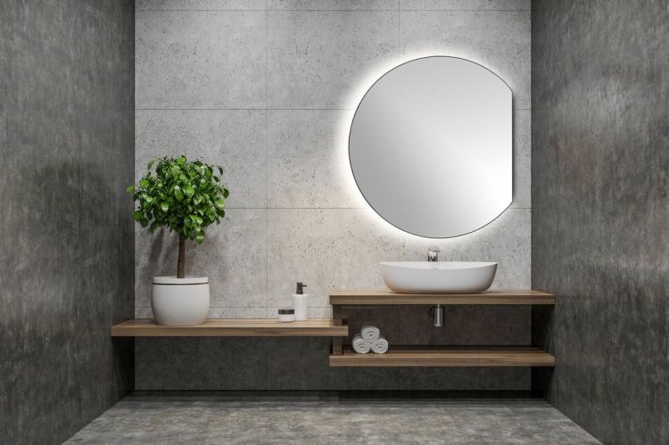 DARA CUT lustro podświetlane LED 20W, ø 100x90cm, folia grzewcza