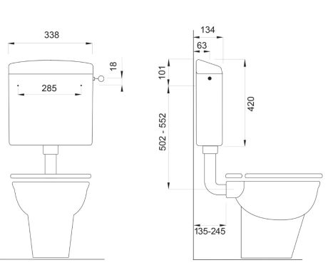 Przejdź do produktu Kompakt WC, przycisk 4,5/6l, odpływ pionowy, biały