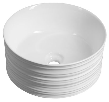 Przejdź do produktu ALETTE ceramiczna umywalka nablatowa, wysoka, średnica 41cm, biały