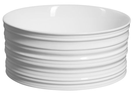 Przejdź do produktu ALETTE ceramiczna umywalka nablatowa, wysoka, średnica 41cm, biały