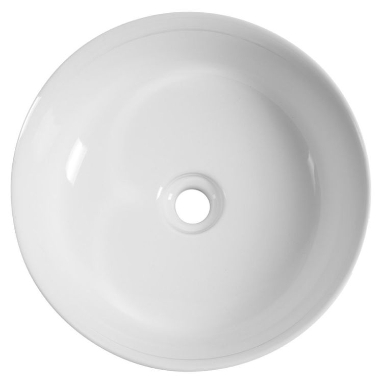 ALETTE ceramiczna umywalka nablatowa, wysoka, średnica 41cm, biały