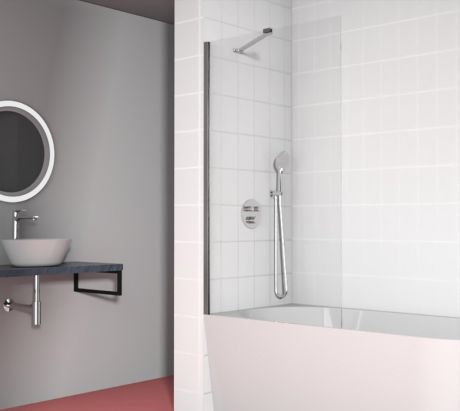 Przejdź do produktu Parawan wannowy 900x1500mm, szkło czyste