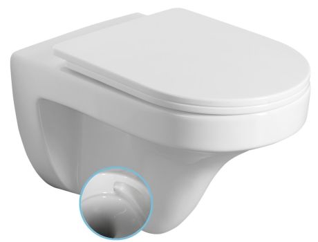 Przejdź do produktu DENICA WC misa wisząca, Vortex Rimless, 36x52cm, biały