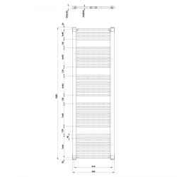DIRECT grzejnik łazienkowy 450x1680 mm, czarny mat