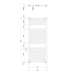 DIRECT grzejnik łazienkowy 450x960 mm, czarny mat