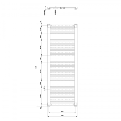 DIRECT grzejnik łazienkowy 450x1320 mm, czarny mat