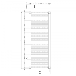 DIRECT grzejnik łazienkowy 600x1680 mm, czarny mat