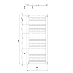 DIRECT grzejnik łazienkowy 600x1320 mm, czarny mat