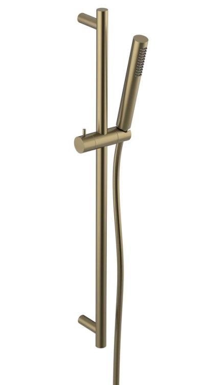 Zestaw prysznicowy, uchwyt przesuwny, 800mm, złoto mat