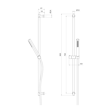 Przejdź do produktu Zestaw prysznicowy, uchwyt przesuwny, 800mm, złoto mat