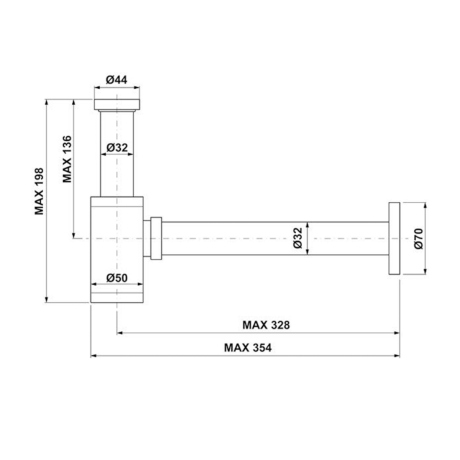 Przejdź do produktu Syfon umywalkowy 5/4", odpływ 32mm, okrągły, złoto mat