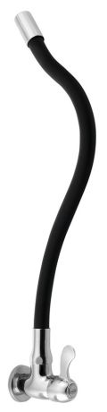 Przejdź do produktu Zawór kulowy ścienny 1/2", z elastyczną wylewką, chrom/czarny mat