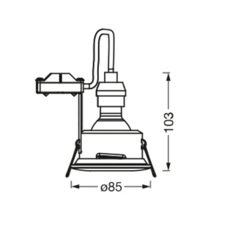 Oświetlenie sufitowe łazienkowe, ø 85mm, GU10OSRAM, 4,3W, 230V, IP65, biały
