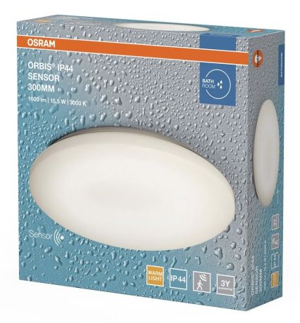 Przejdź do produktu ORBIS lampa sufitowa łazienkowa, średnica 300mm, czujnik bezdotykowy, OSRAM, 1600lm, 15,5W, IP44
