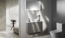 LATUS X szafka podumywalkowa z umywalką 80x54,5x22cm, dąb srebrny