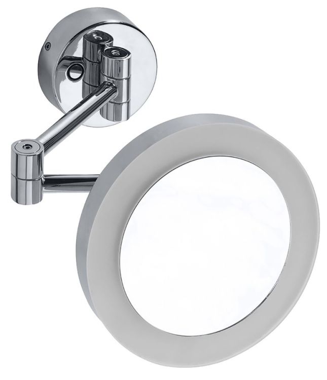 X-ROUND wiszące lusterko kosmetyczne LED, średnica 200mm, chrom