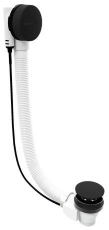 Przejdź do produktu Zestaw odpływowy z korkiem automatycznym, długość 600mm, korek 72mm, czarny mat