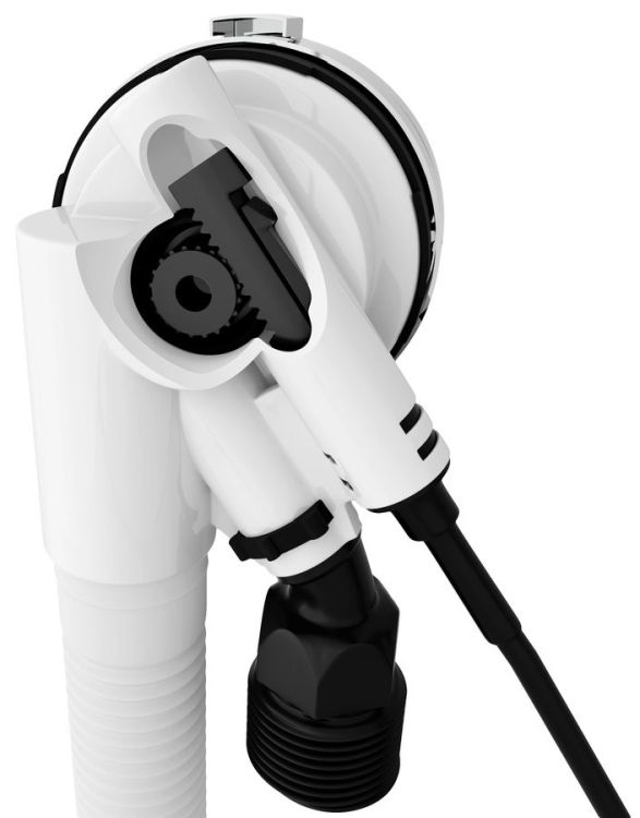 Zestaw odpływowy z napełnianiem, długość 600mm, korek automatyczny 72mm, chrom