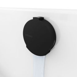 Zestaw odpływowy z napełnianiem, długość 800mm, korek automatyczny 72mm, czarny mat