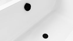 Zestaw odpływowy z napełnianiem, długość 800mm, korek automatyczny 72mm, czarny mat