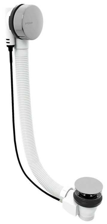 Zestaw odpływowy z korkiem automatycznym, długość 800mm, korek 72mm, chrom