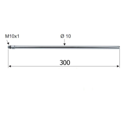Łącznik, rurka z gwintem 10mm-M10x1, 30 cm, złoto mat