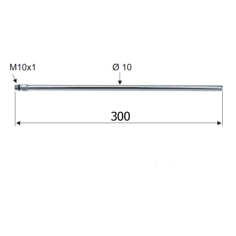 Przejdź do produktu Łącznik, rurka z gwintem 10mm-M10x1, 30 cm, złoto mat
