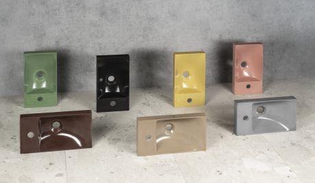 Przejdź do produktu AGOS umywalka betonowa, 40x22cm, lewa/prawa, piaskowy półpołysk