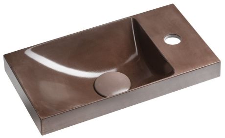 Przejdź do produktu AGOS umywalka betonowa, 40x22cm, lewa/prawa, ciemnobrązowy półpołysk