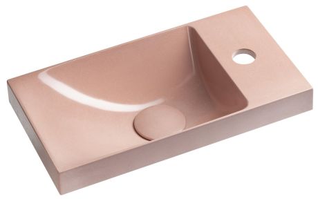 Przejdź do produktu AGOS umywalka betonowa, 40x22cm, lewa/prawa, różowy połysk