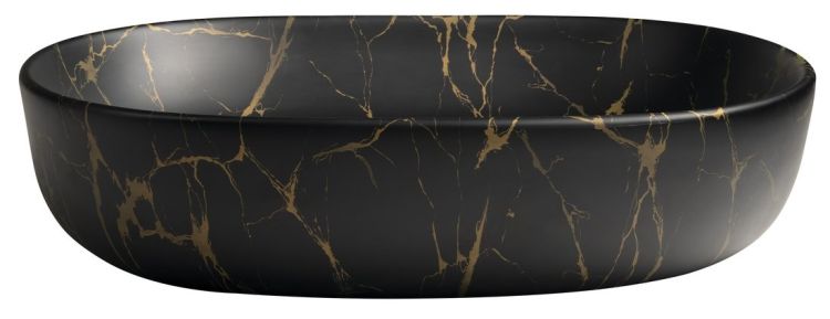 CALEO umywalka ceramiczna nablatowa, 60x42cm, marmur portoro