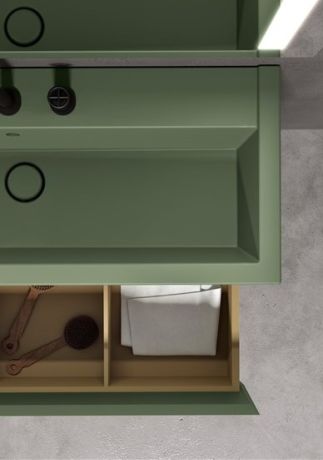 Przejdź do produktu Szafka podumywalkowa 100x40 cm z szufladą Kerasan Kanaal  781211 zielony mat