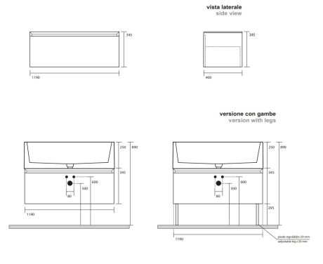Przejdź do produktu Szafka podumywalkowa 120x40 cm z szufladą Kerasan Kanaal  781181 orzech mat