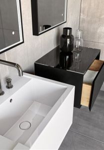 Szafka łazienkowa 60x46,5 cm z szufladą Kerasan Kanaal  781031 czarny mat