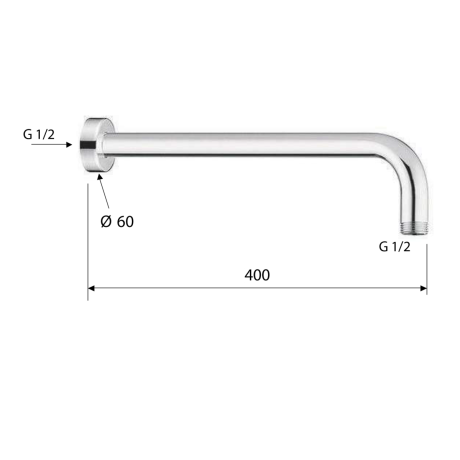 Przejdź do produktu Ramię prysznicowe okrągły, 400mm, złoto mat