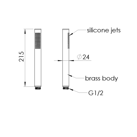 Przejdź do produktu Słuchawka prysznicowa, 185mm, złoto mat