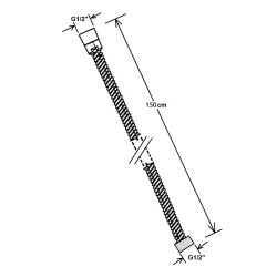 POWERFLEX wąż prysznicowy plastikowy, 150cm, złoto mat