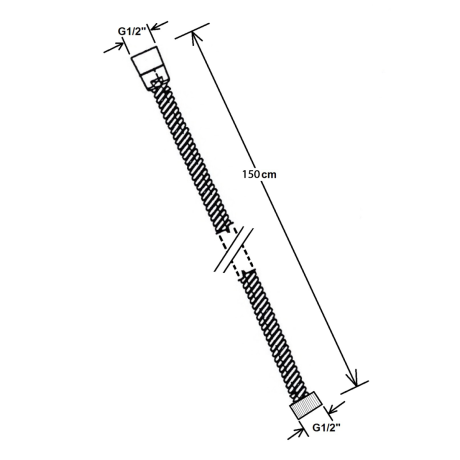 Przejdź do produktu POWERFLEX wąż prysznicowy plastikowy, 150cm, złoto mat
