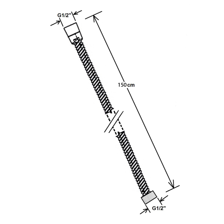POWERFLEX wąż prysznicowy plastikowy, 150cm, złoto mat