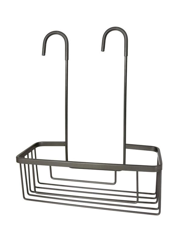 SMART półka do kabiny prysznicowej, zawieszana na baterii, 300x375x120 mm, gun metal