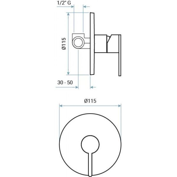 Bateria podtynkowa TS85009PI Tuscan