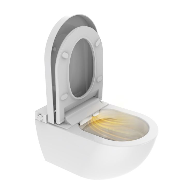 Toaleta myjąca 38x60 cm z funkcją mycia, suszenia i podgrzewaną deską WC  Major&Maker Royal biały - funkcja suszenia ciepłym powietrzem