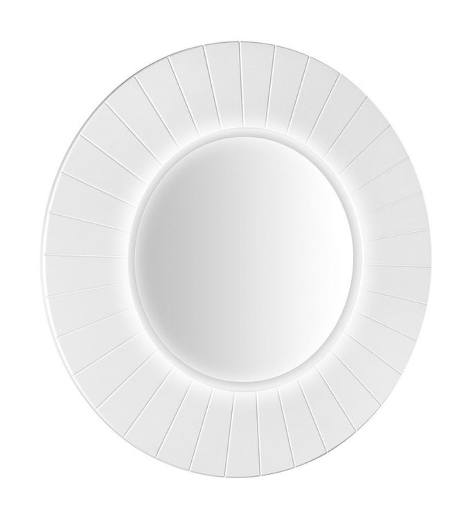 LUMIRO STRIP okrągłe lustro z oświetleniem LED w ramie średnica 75cm, biały mat