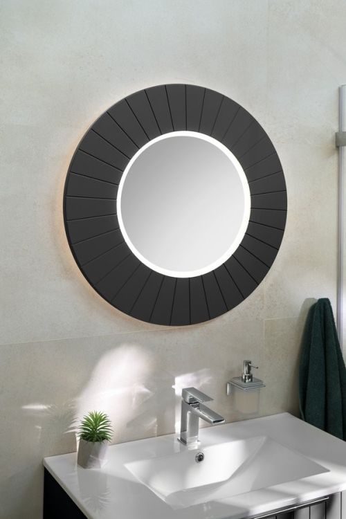 LUMIRO STRIP okrągłe lustro z oświetleniem LED w ramie średnica 75cm, carina