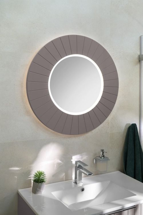 LUMIRO STRIP okrągłe lustro z oświetleniem LED w ramie średnica 75cm, agila