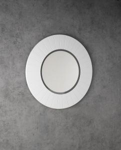 LUMIRO STRIP okrągłe lustro z oświetleniem LED w ramie średnica 90cm, biały mat