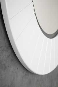 LUMIRO STRIP okrągłe lustro z oświetleniem LED w ramie średnica 90cm, biały mat